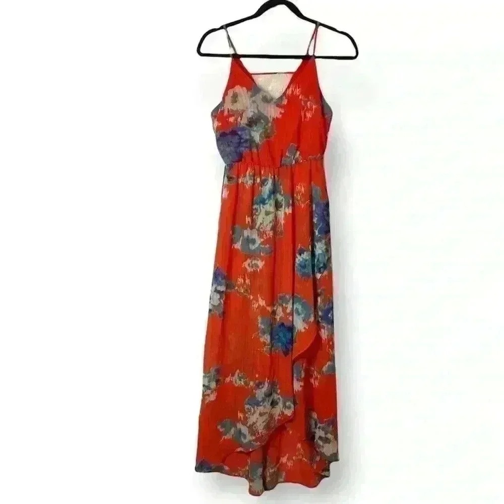SIENNA SKY Women’s Floral Maxi Dress High Low Hem Size XS